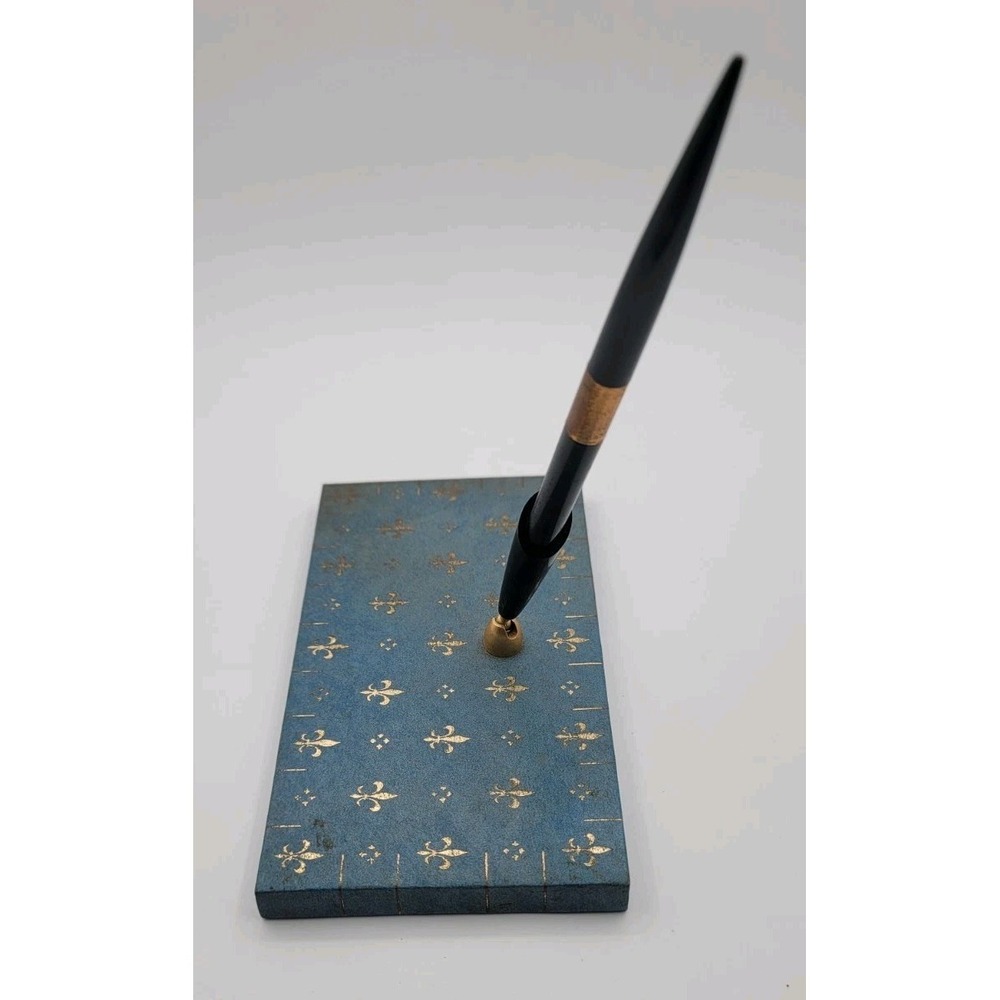 Vintage Fountain Pen Desk Set fleur-de-lis